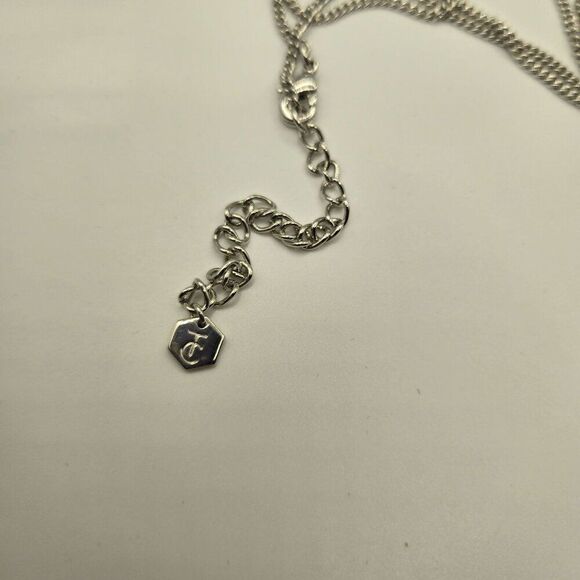 TCS Touchstone Crystal Swarovski 30 Inch Necklace Silver Tone Tassel Ball - Picture 4 of 4